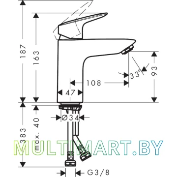 Смеситель Hansgrohe Logis 71107000 картинка 2